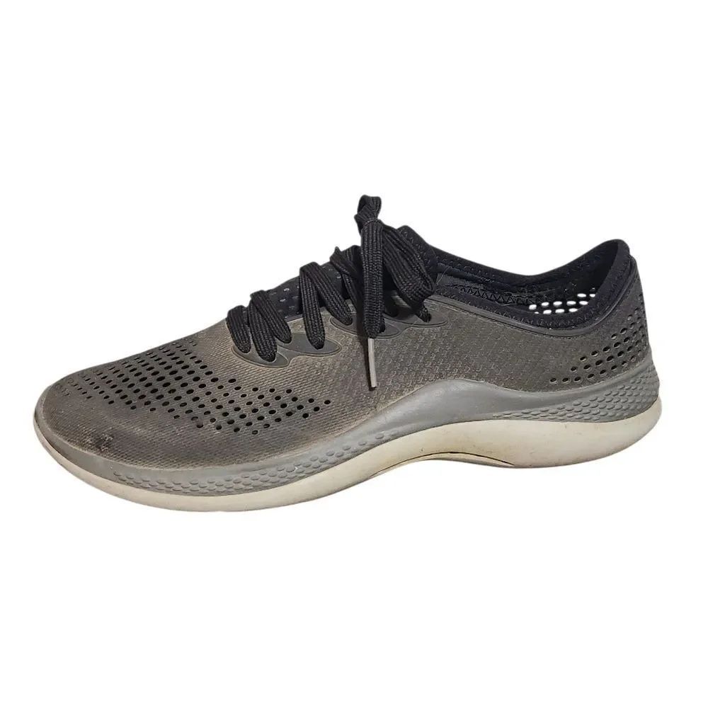 Crocs Men's LiteRide 360 Pace Sneakers Black Gray Size 9 Lace Up Waterproof